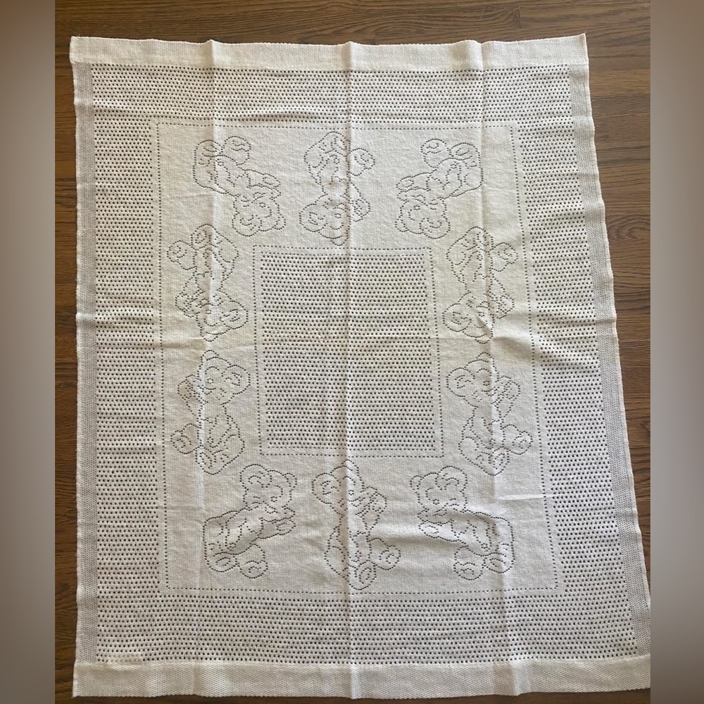 Vintage teddy bear baby blanket